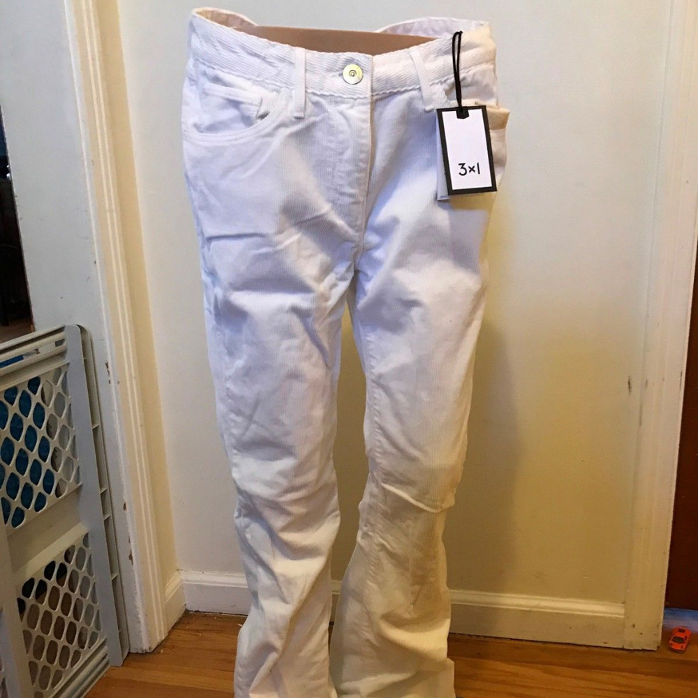 Womens 3X1 Midrise Bell Bottom Snow White 27 or 28